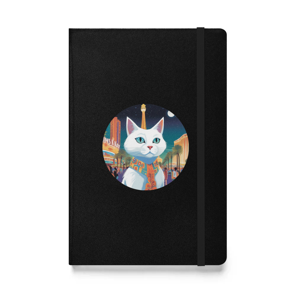 PugMug Custom White Companion Cat Hardcover Bound Notebook