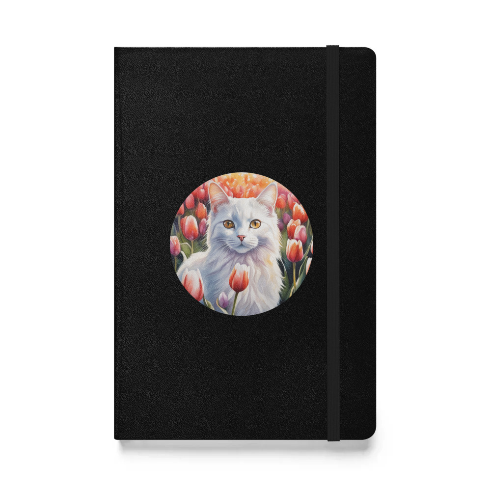 PugMug Custom White Companion Cat Hardcover Bound Notebook