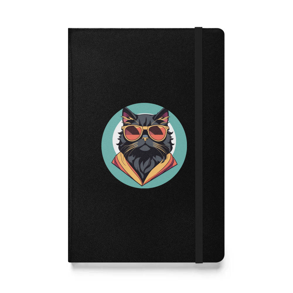 PugMug Custom Black Persian Cat Hardcover Bound Notebook