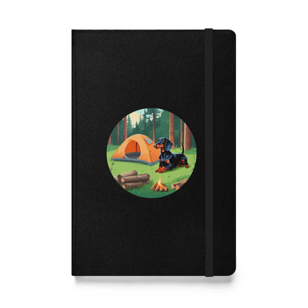 PugMug Custom Black Dachshund Hardcover Bound Notebook