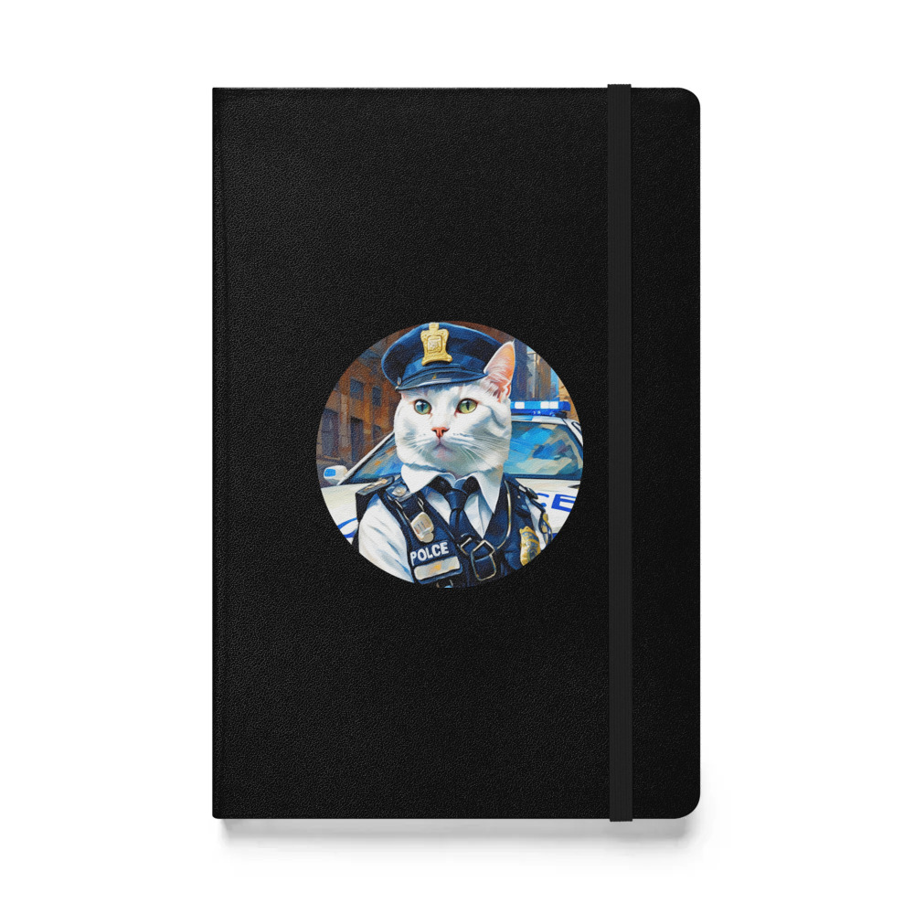 PugMug Custom White Companion Cat Hardcover Bound Notebook