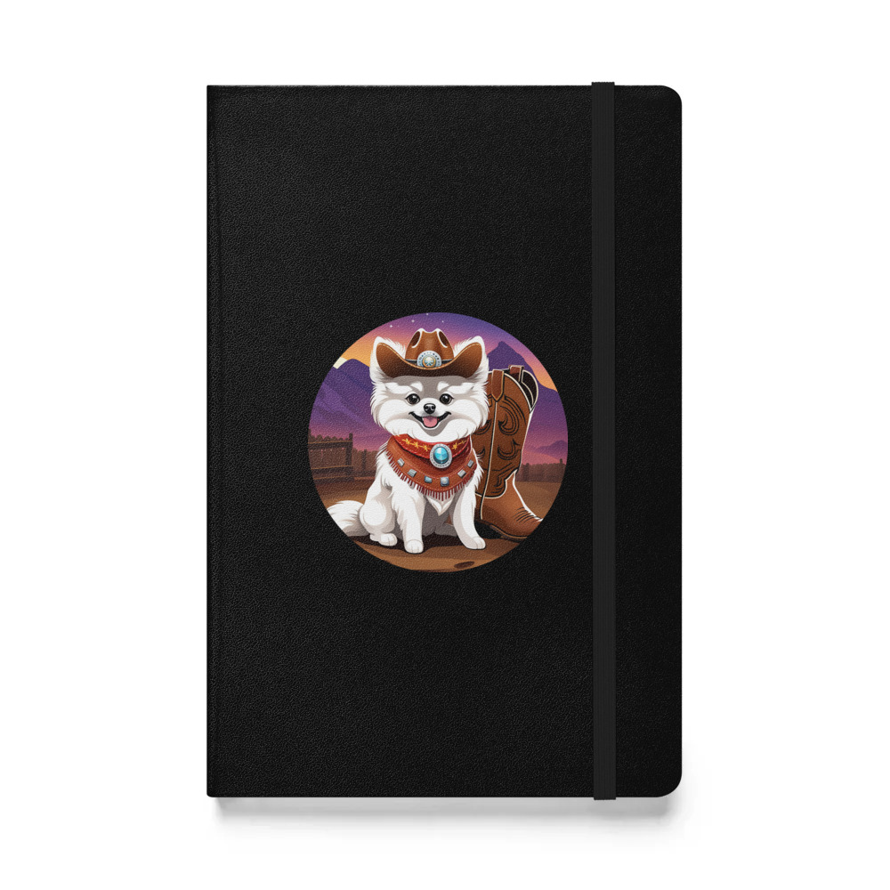 PugMug Custom White Pomeranian Hardcover Bound Notebook
