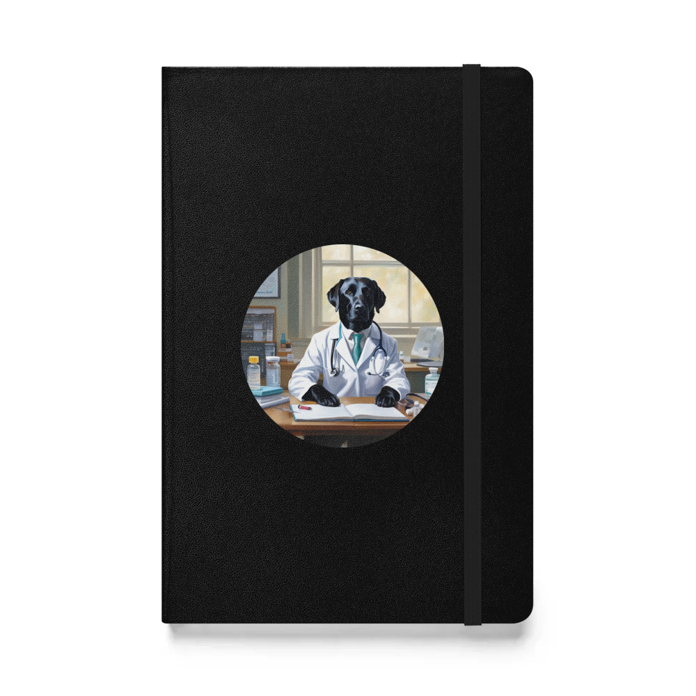 PugMug Custom Black Labrador Retriever Hardcover Bound Notebook