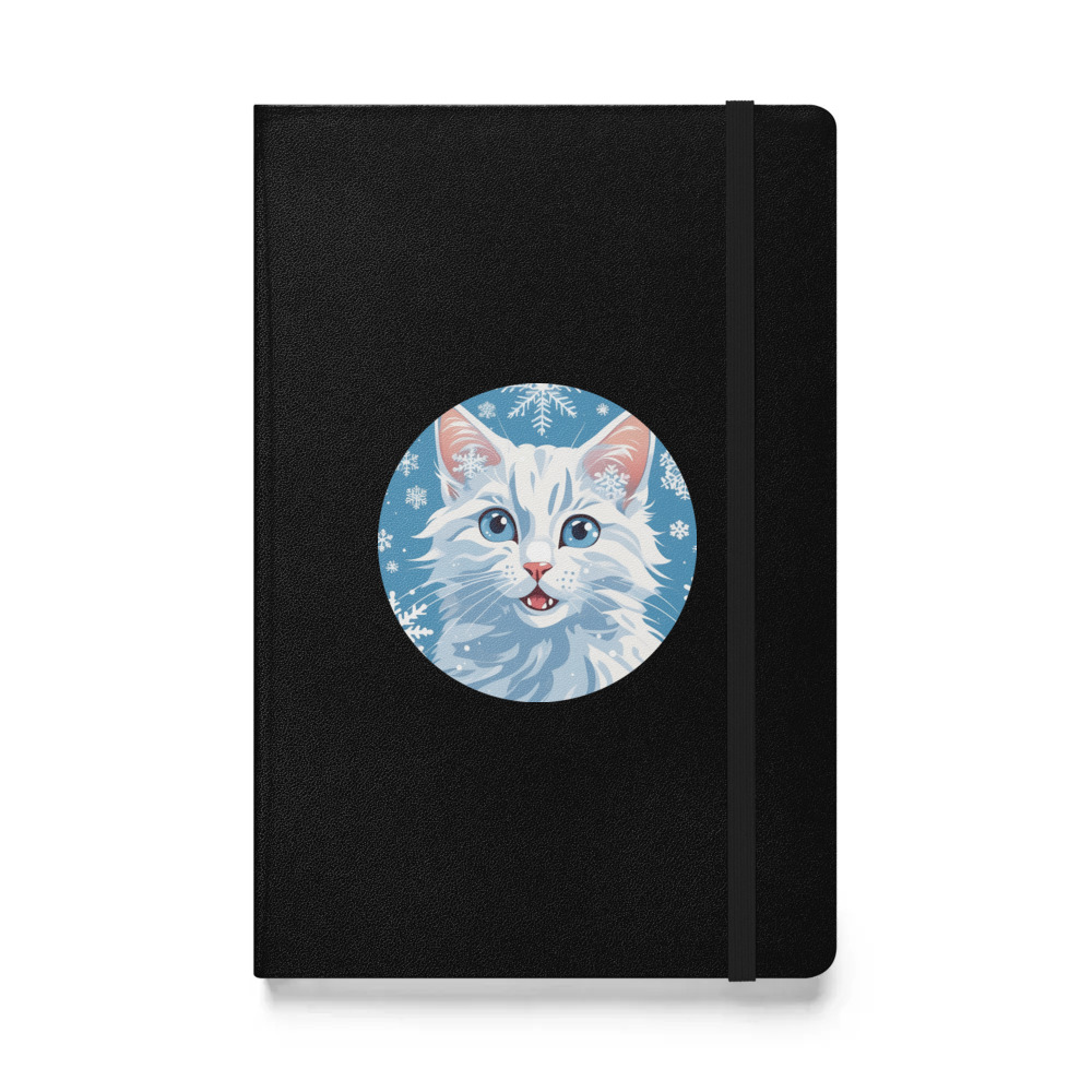 PugMug Custom White Companion Cat Hardcover Bound Notebook