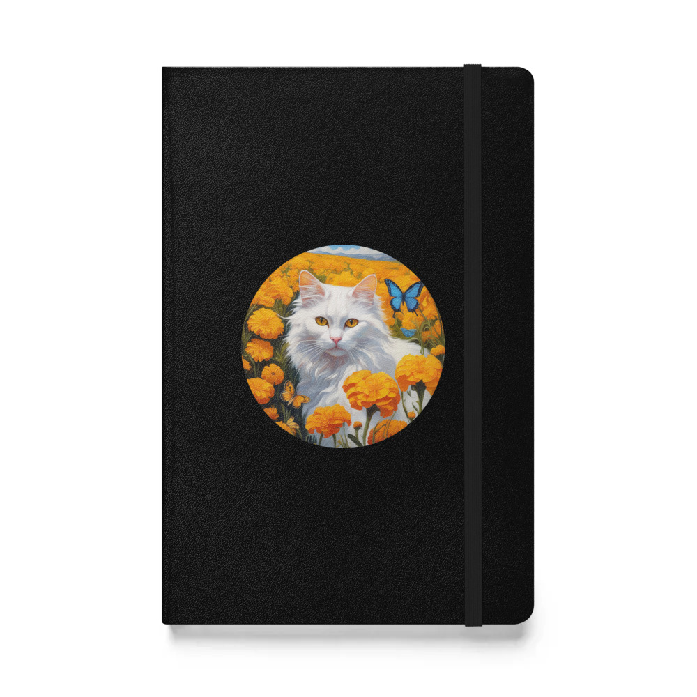 PugMug Custom White Companion Cat Hardcover Bound Notebook