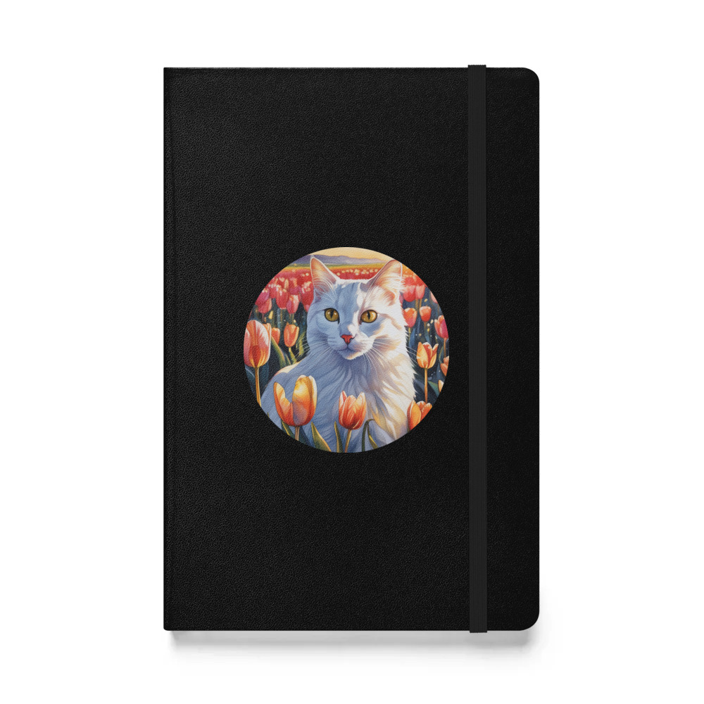 PugMug Custom White Companion Cat Hardcover Bound Notebook