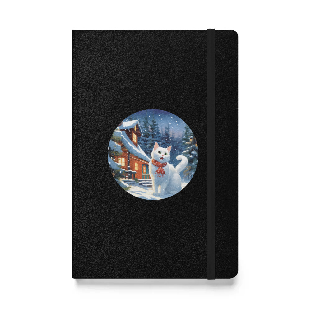PugMug Custom White Companion Cat Hardcover Bound Notebook