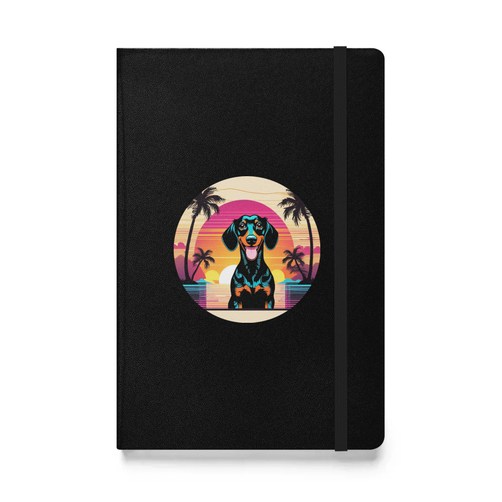 PugMug Custom Black Dachshund Hardcover Bound Notebook