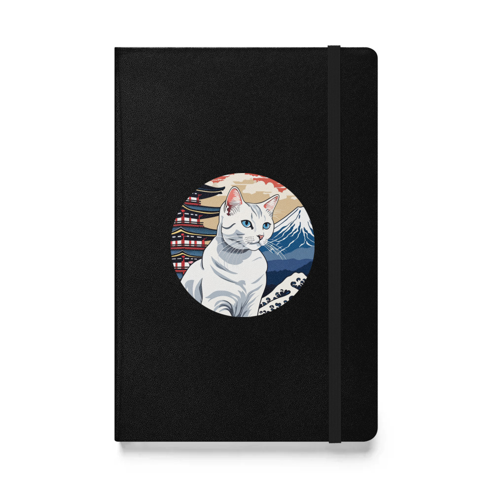 PugMug Custom White Companion Cat Hardcover Bound Notebook