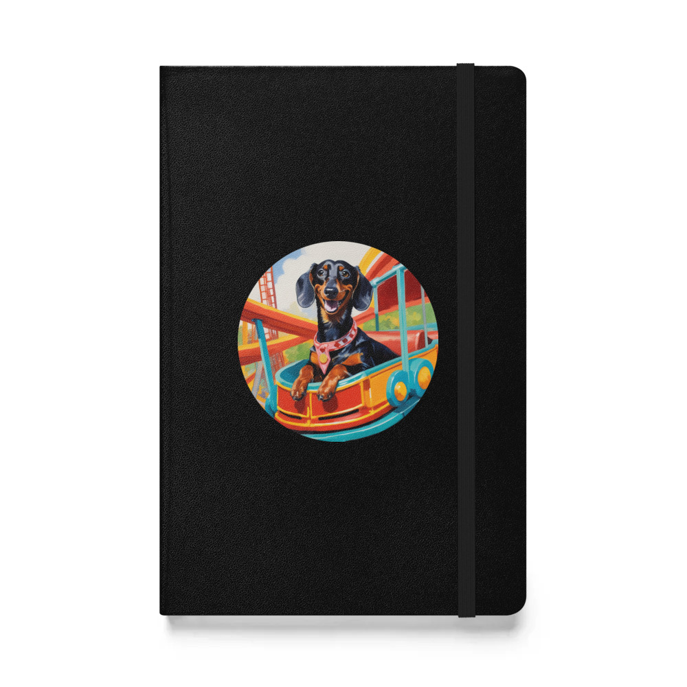PugMug Custom Black Dachshund Hardcover Bound Notebook
