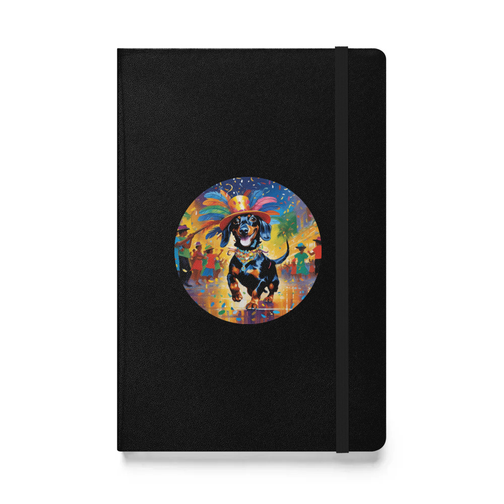 PugMug Custom Black Dachshund Hardcover Bound Notebook