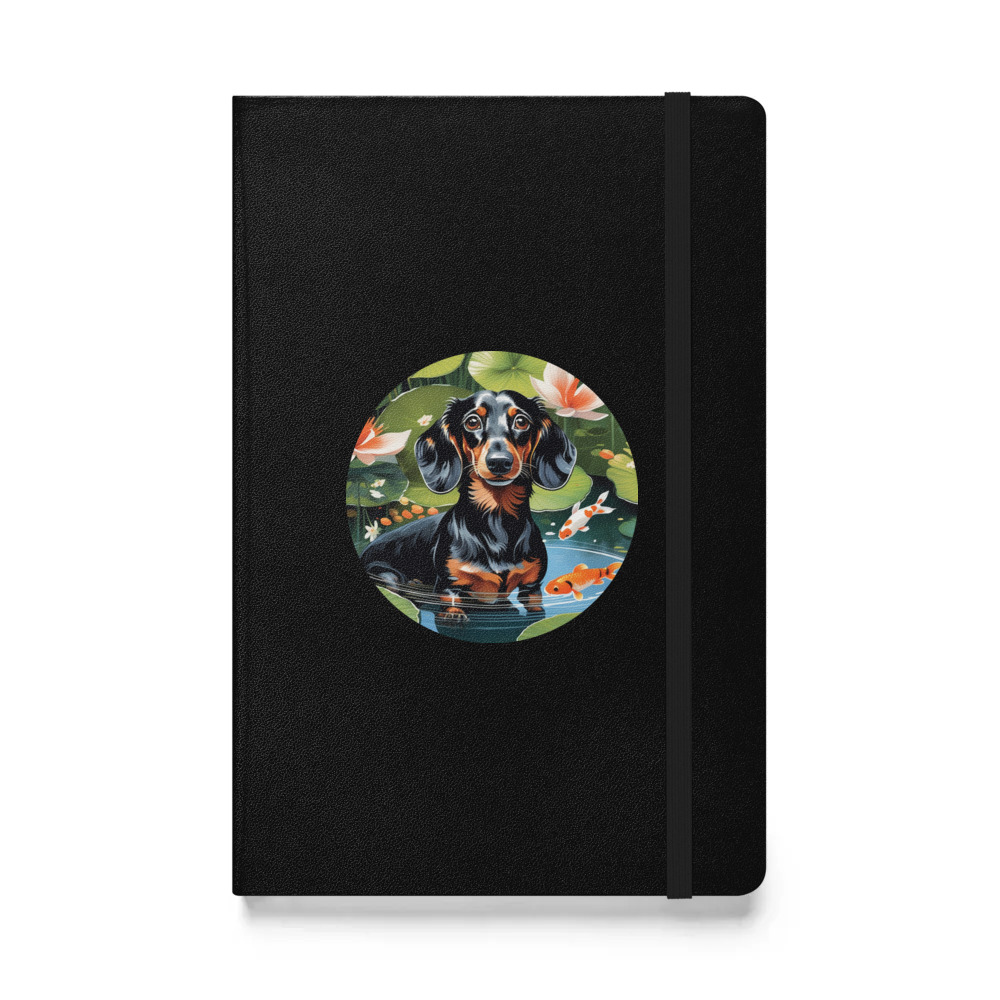 PugMug Custom Black Dachshund Hardcover Bound Notebook