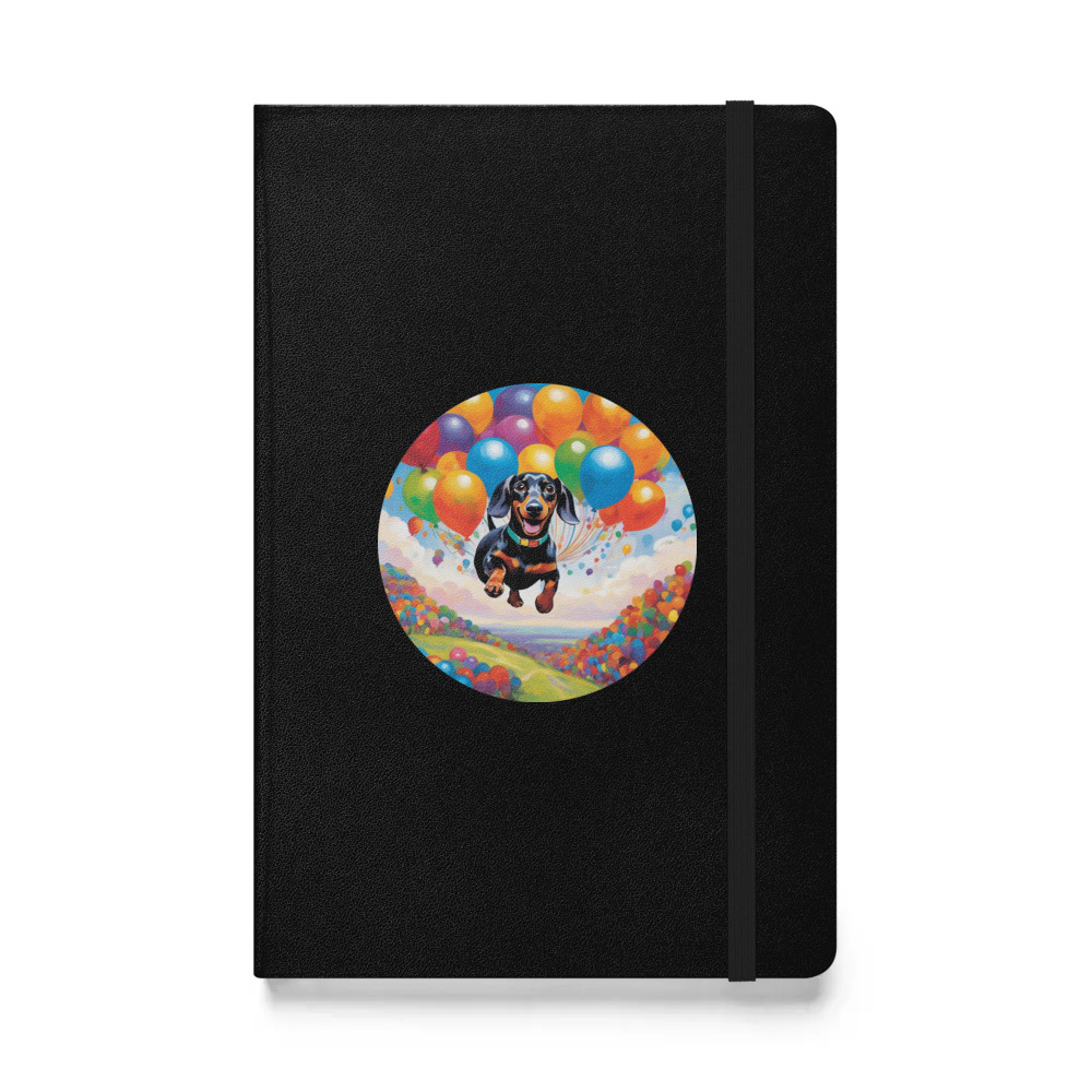 PugMug Custom Black Dachshund Hardcover Bound Notebook