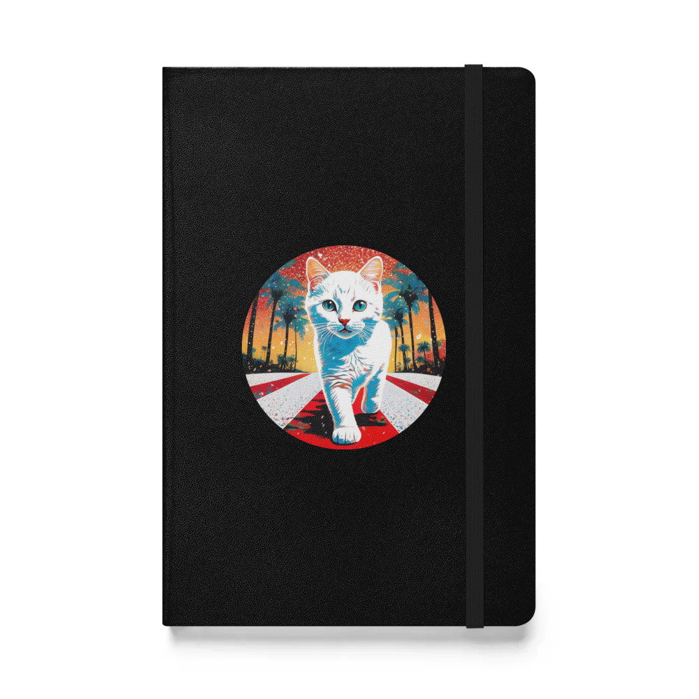 PugMug Custom White Companion Cat Hardcover Bound Notebook