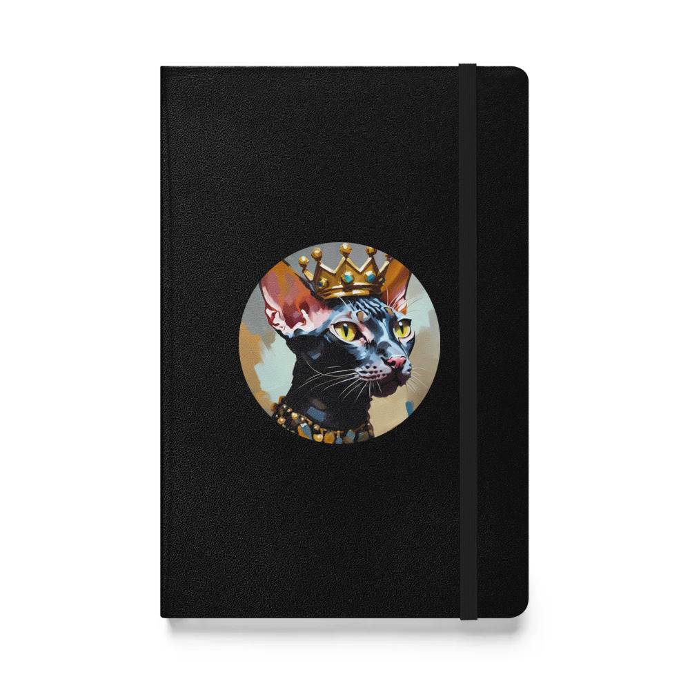 PugMug Custom Black Sphynx Cat Hardcover Bound Notebook