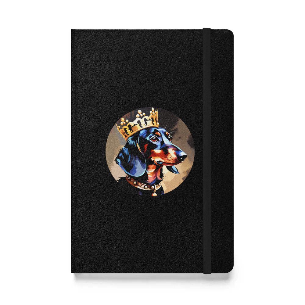 PugMug Custom Black Dachshund Hardcover Bound Notebook