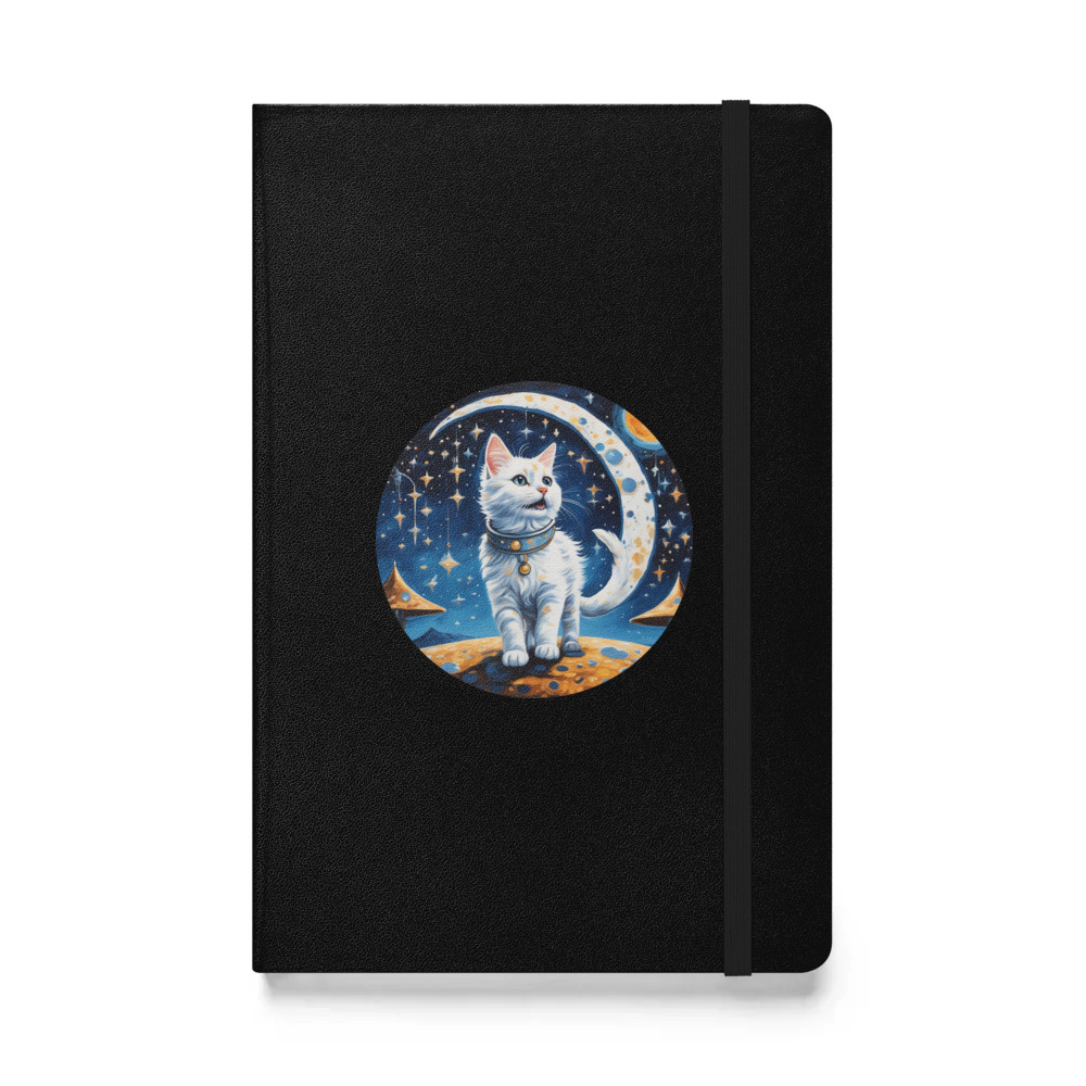 PugMug Custom White Companion Cat Hardcover Bound Notebook