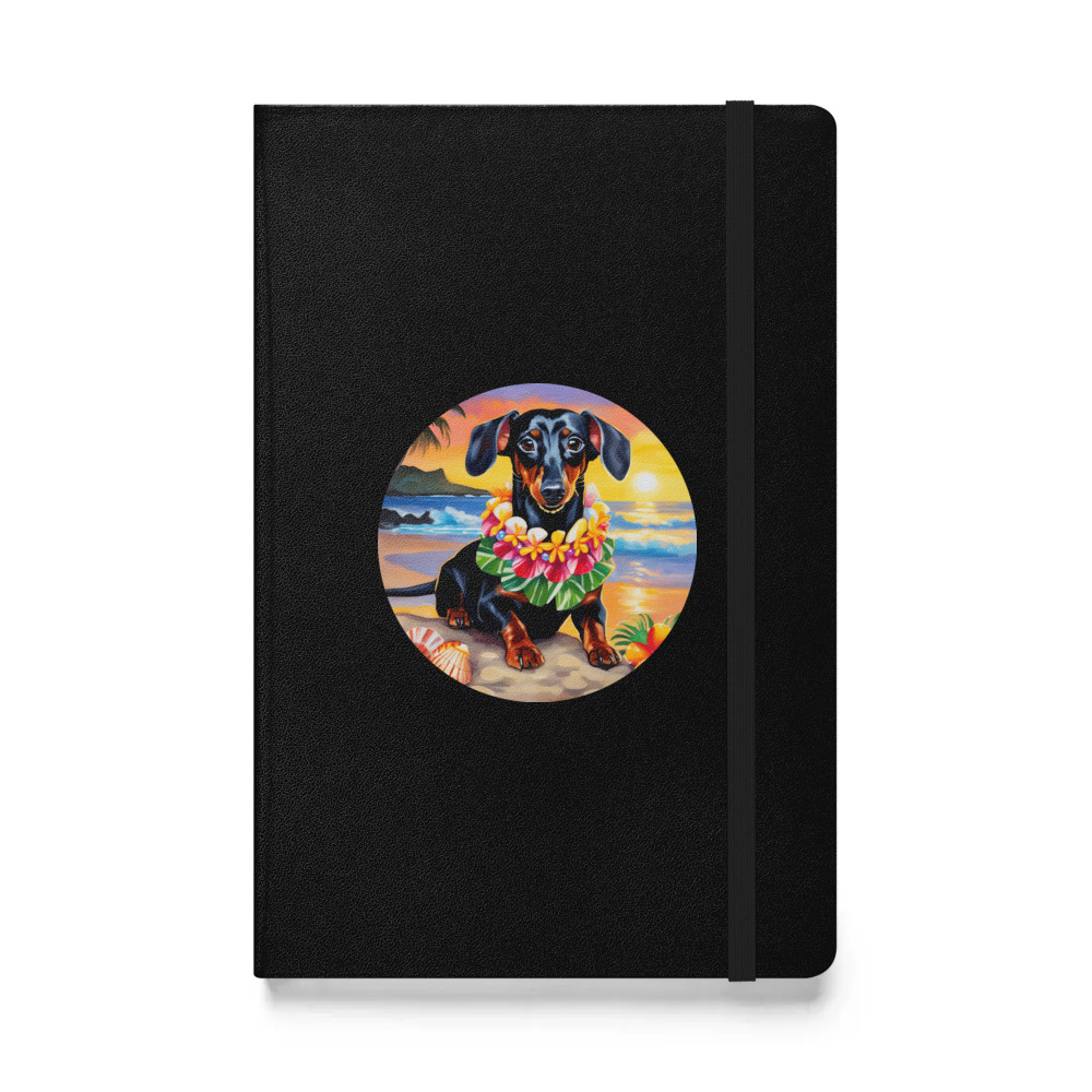 PugMug Custom Black Dachshund Hardcover Bound Notebook