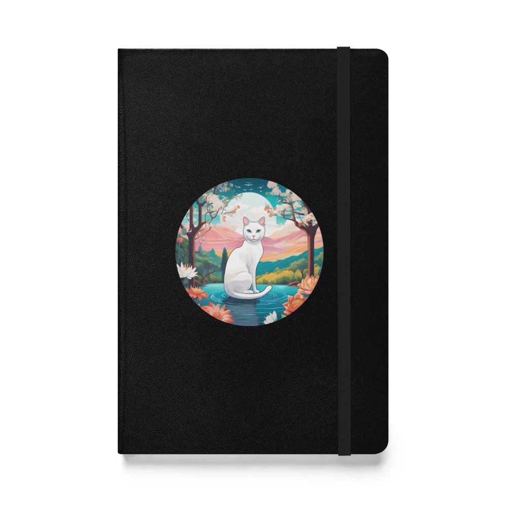 PugMug Custom White Companion Cat Hardcover Bound Notebook