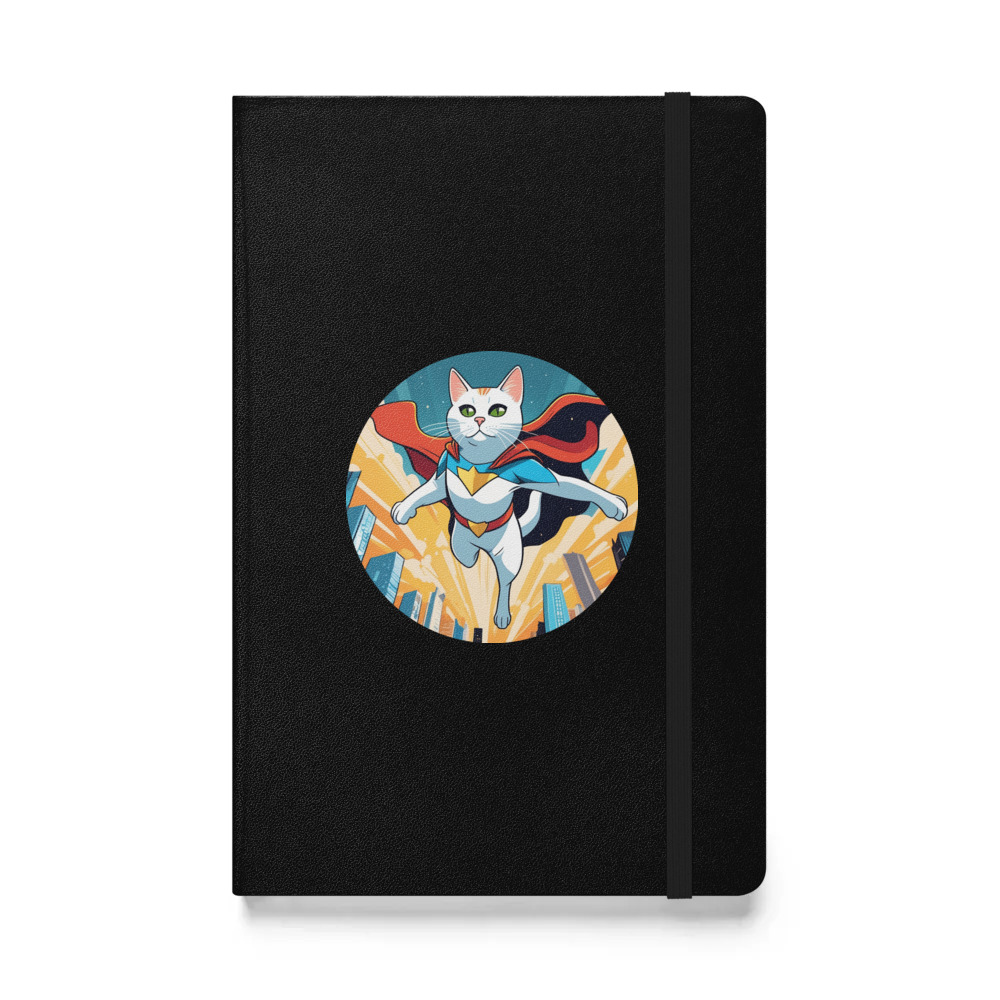 PugMug Custom White Companion Cat Hardcover Bound Notebook