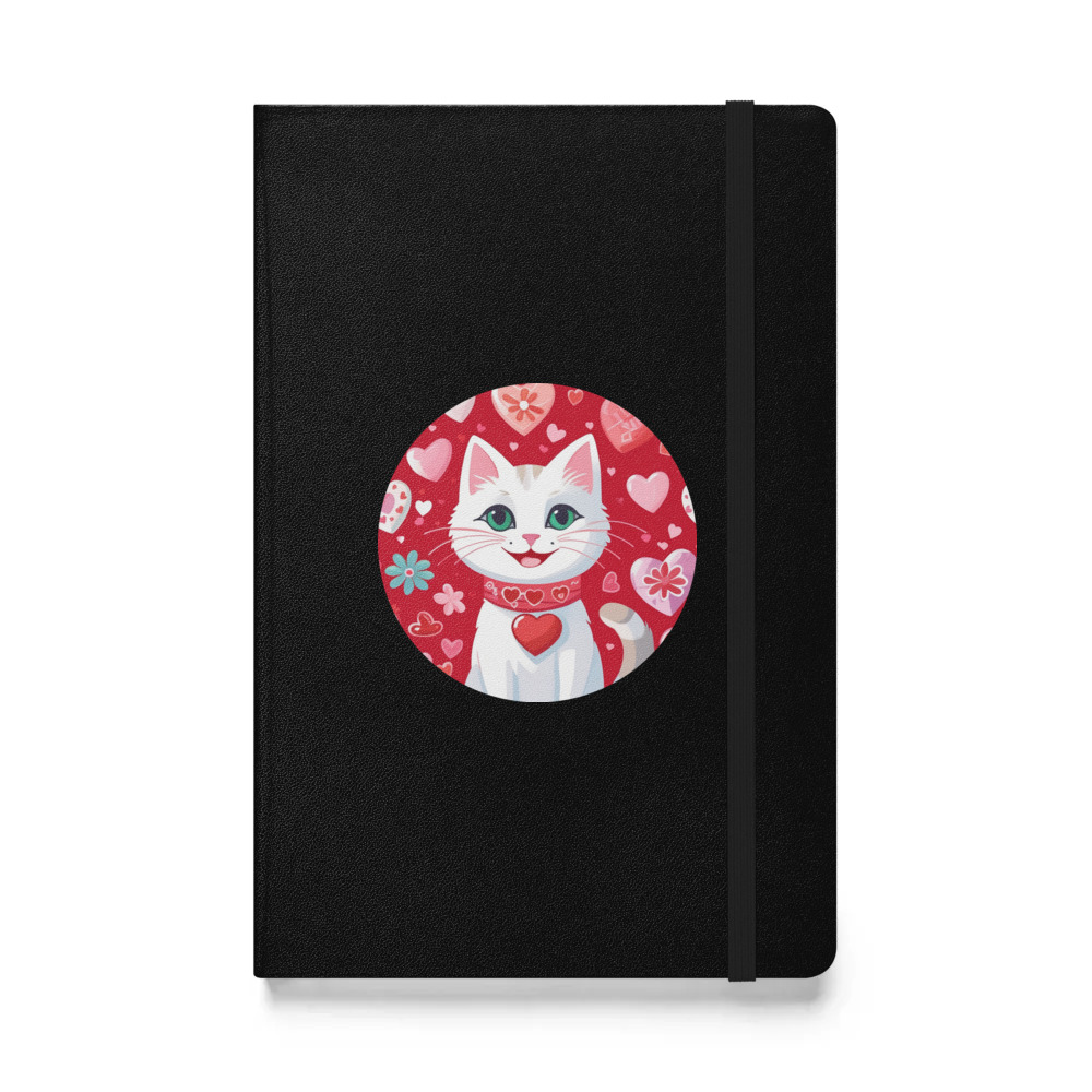 PugMug Custom White Companion Cat Hardcover Bound Notebook