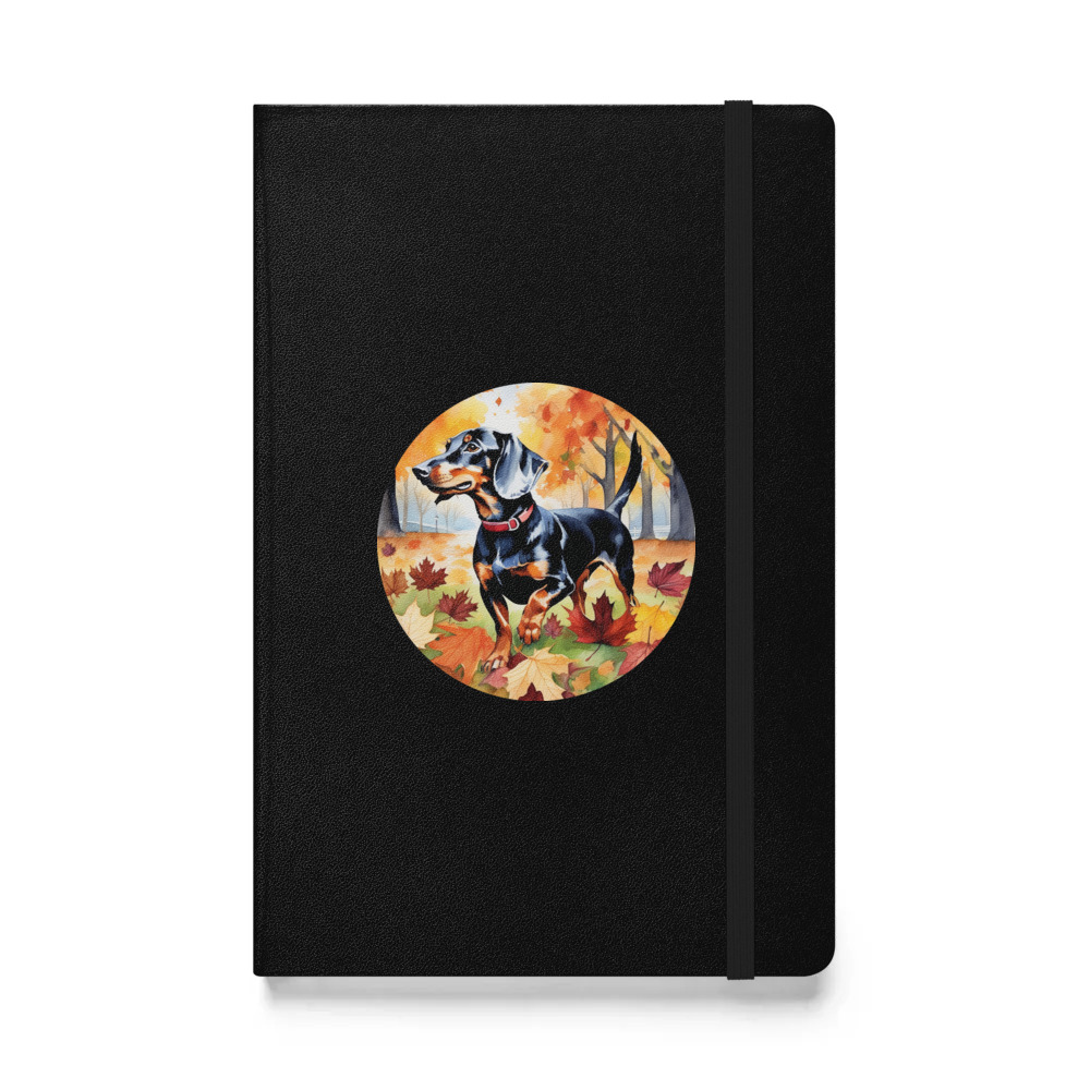 PugMug Custom Black Dachshund Hardcover Bound Notebook