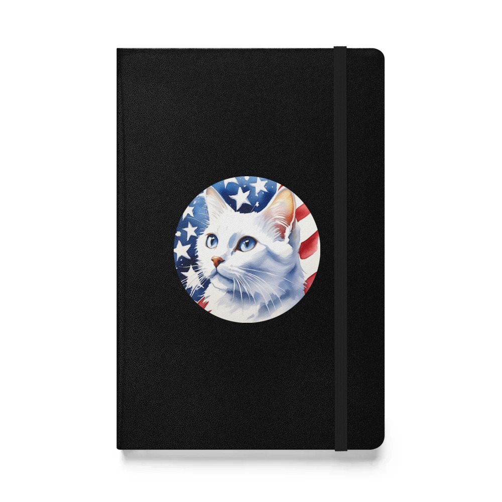 PugMug Custom White Companion Cat Hardcover Bound Notebook