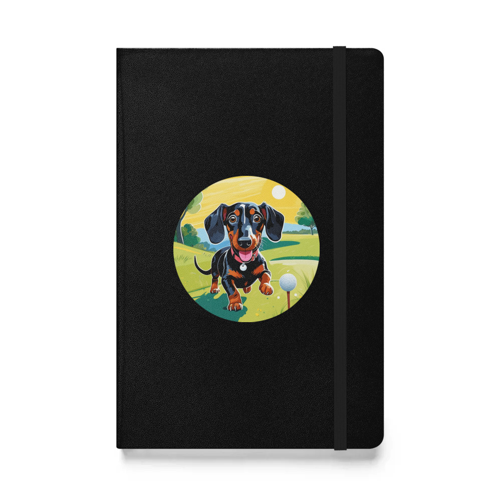 PugMug Custom Black Dachshund Hardcover Bound Notebook