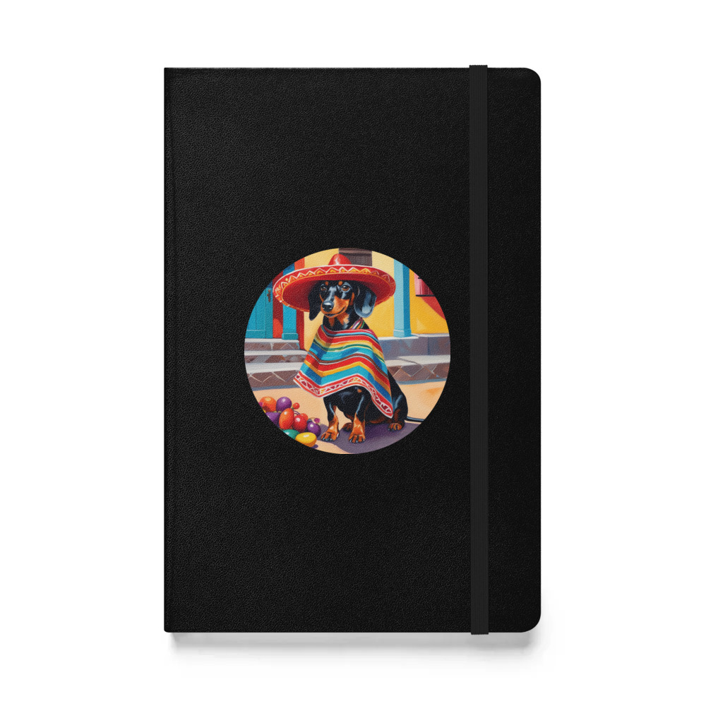 PugMug Custom Black Dachshund Hardcover Bound Notebook