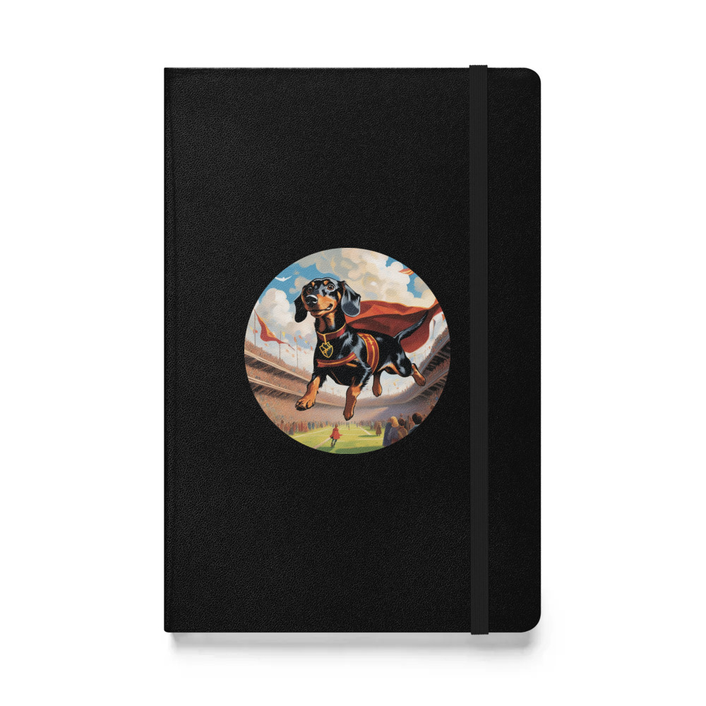 PugMug Custom Black Dachshund Hardcover Bound Notebook
