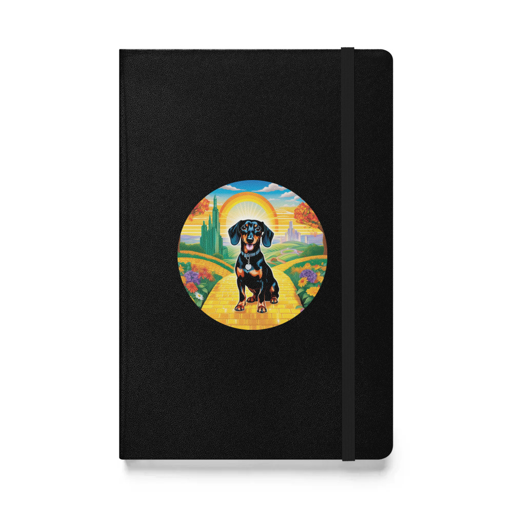 PugMug Custom Black Dachshund Hardcover Bound Notebook