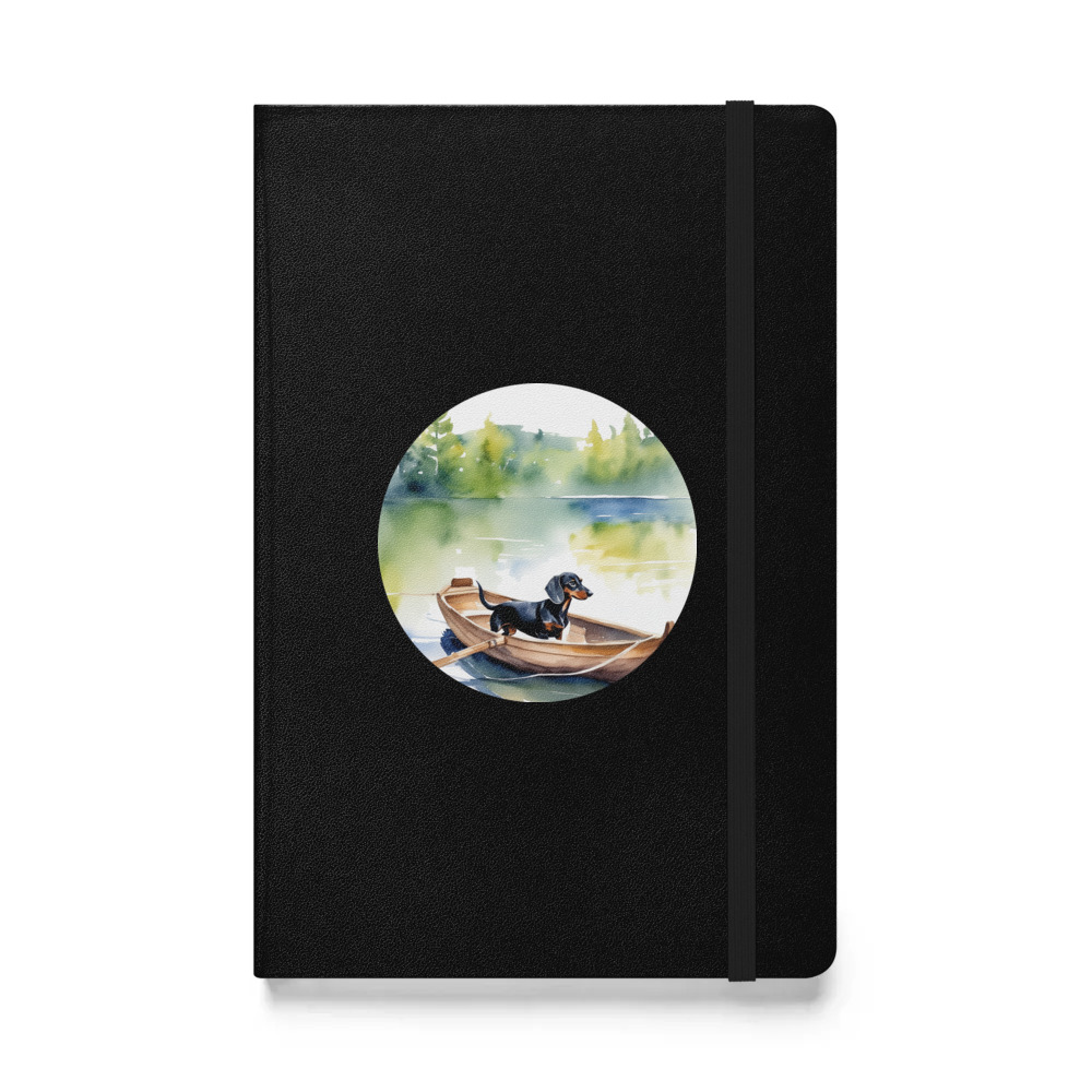 PugMug Custom Black Dachshund Hardcover Bound Notebook