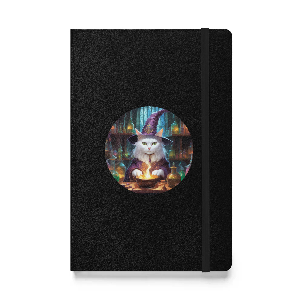 PugMug Custom White Companion Cat Hardcover Bound Notebook