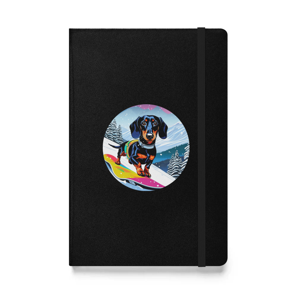 PugMug Custom Black Dachshund Hardcover Bound Notebook