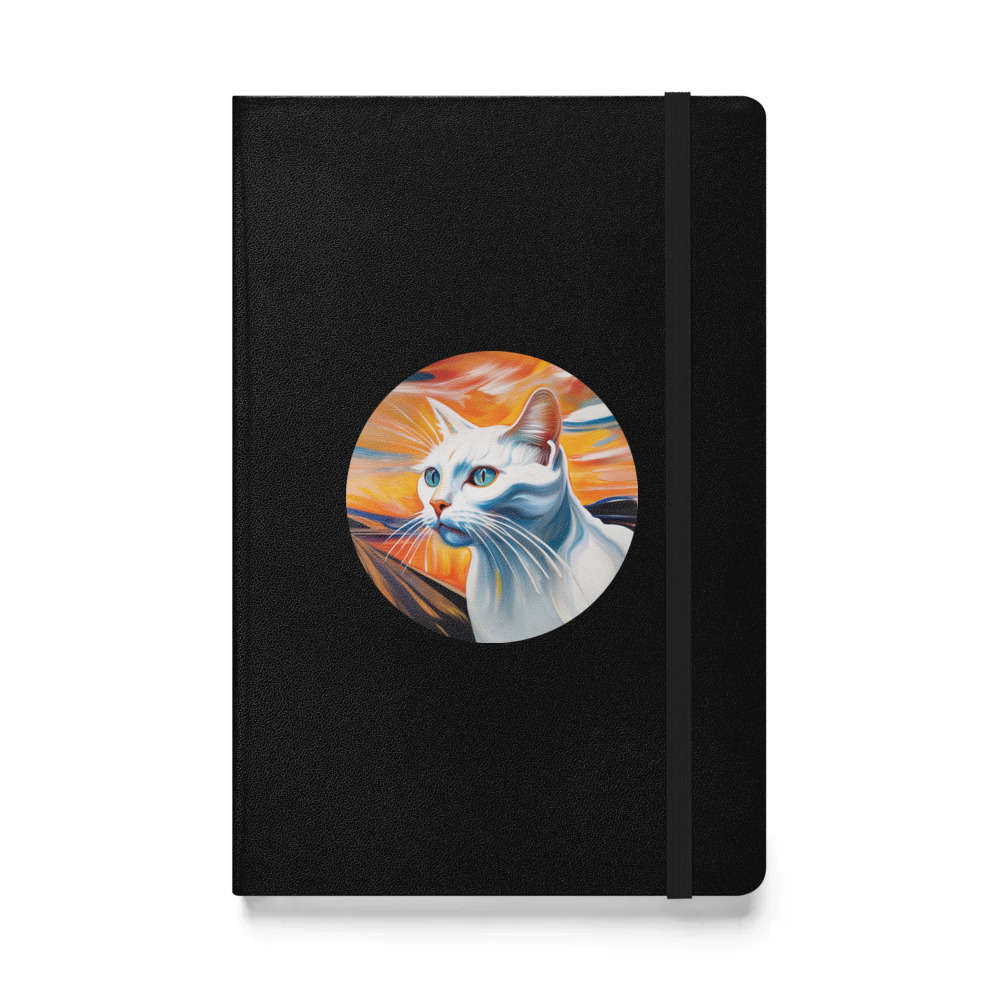 PugMug Custom White Companion Cat Hardcover Bound Notebook