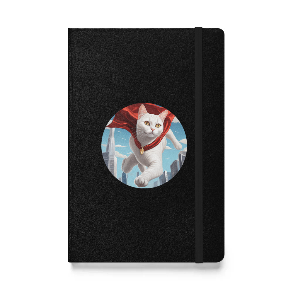 PugMug Custom White Companion Cat Hardcover Bound Notebook