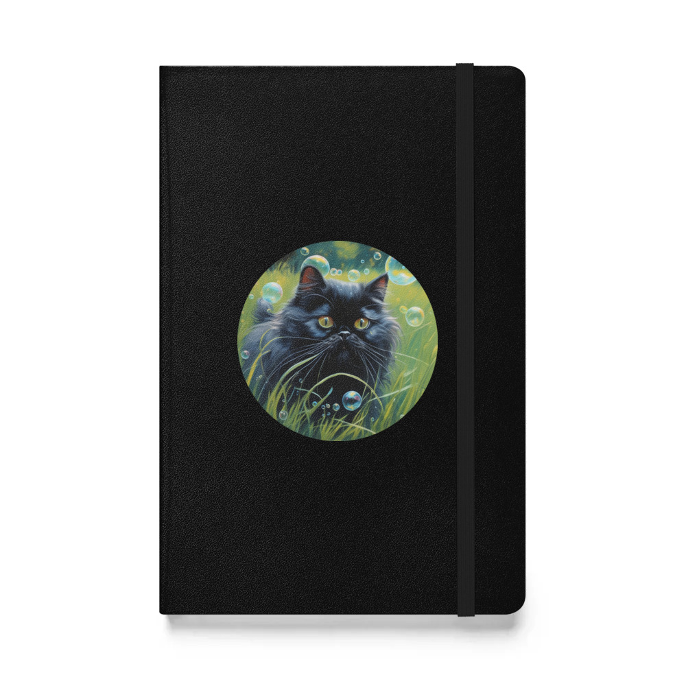 PugMug Custom Black Persian Cat Hardcover Bound Notebook