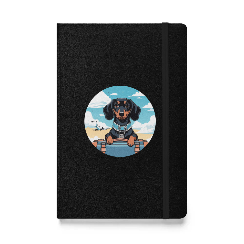 PugMug Custom Black Dachshund Hardcover Bound Notebook