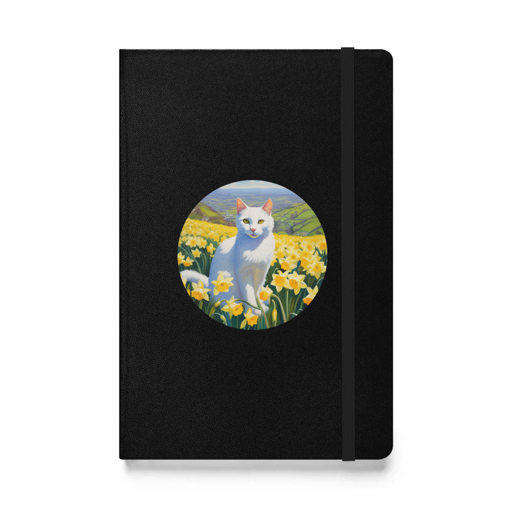 PugMug Custom White Companion Cat Hardcover Bound Notebook