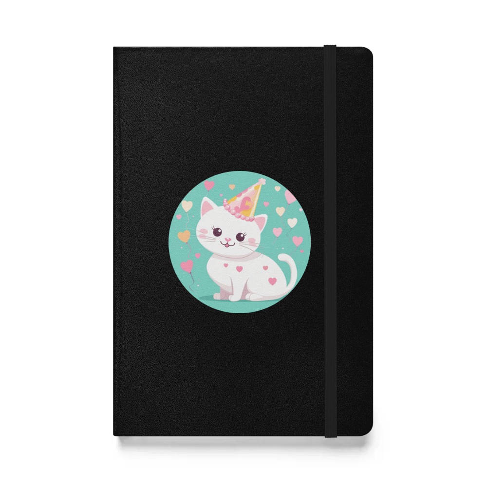 PugMug Custom White Companion Cat Hardcover Bound Notebook