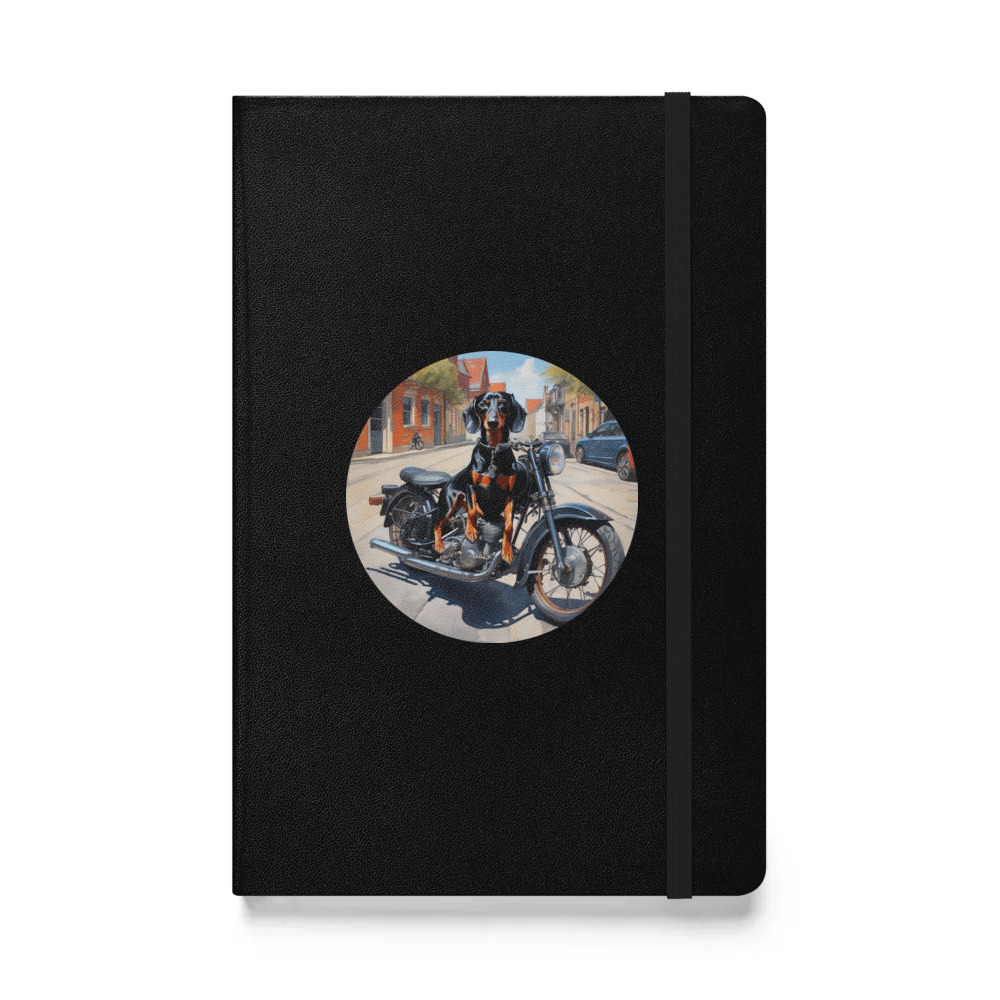PugMug Custom Black Dachshund Hardcover Bound Notebook