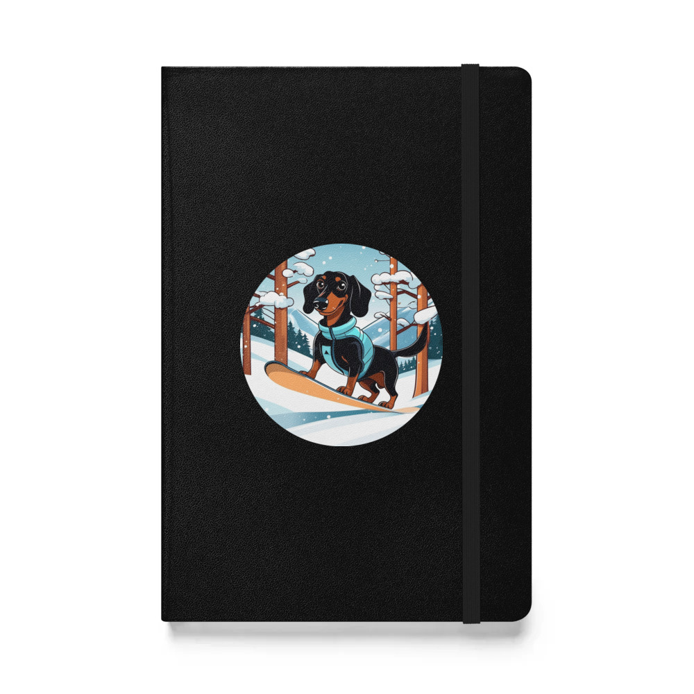 PugMug Custom Black Dachshund Hardcover Bound Notebook