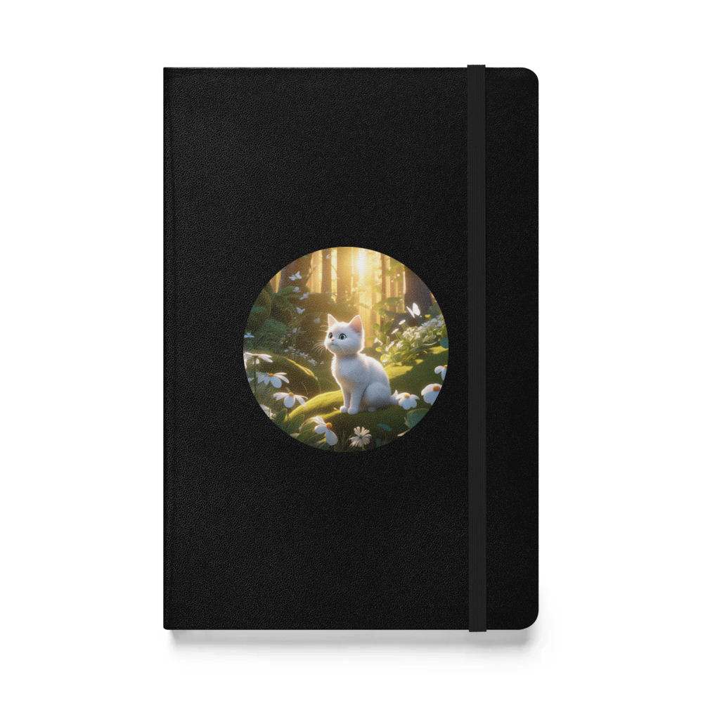 PugMug Custom White Companion Cat Hardcover Bound Notebook