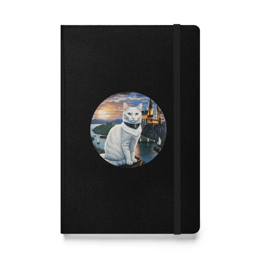 PugMug Custom White Companion Cat Hardcover Bound Notebook