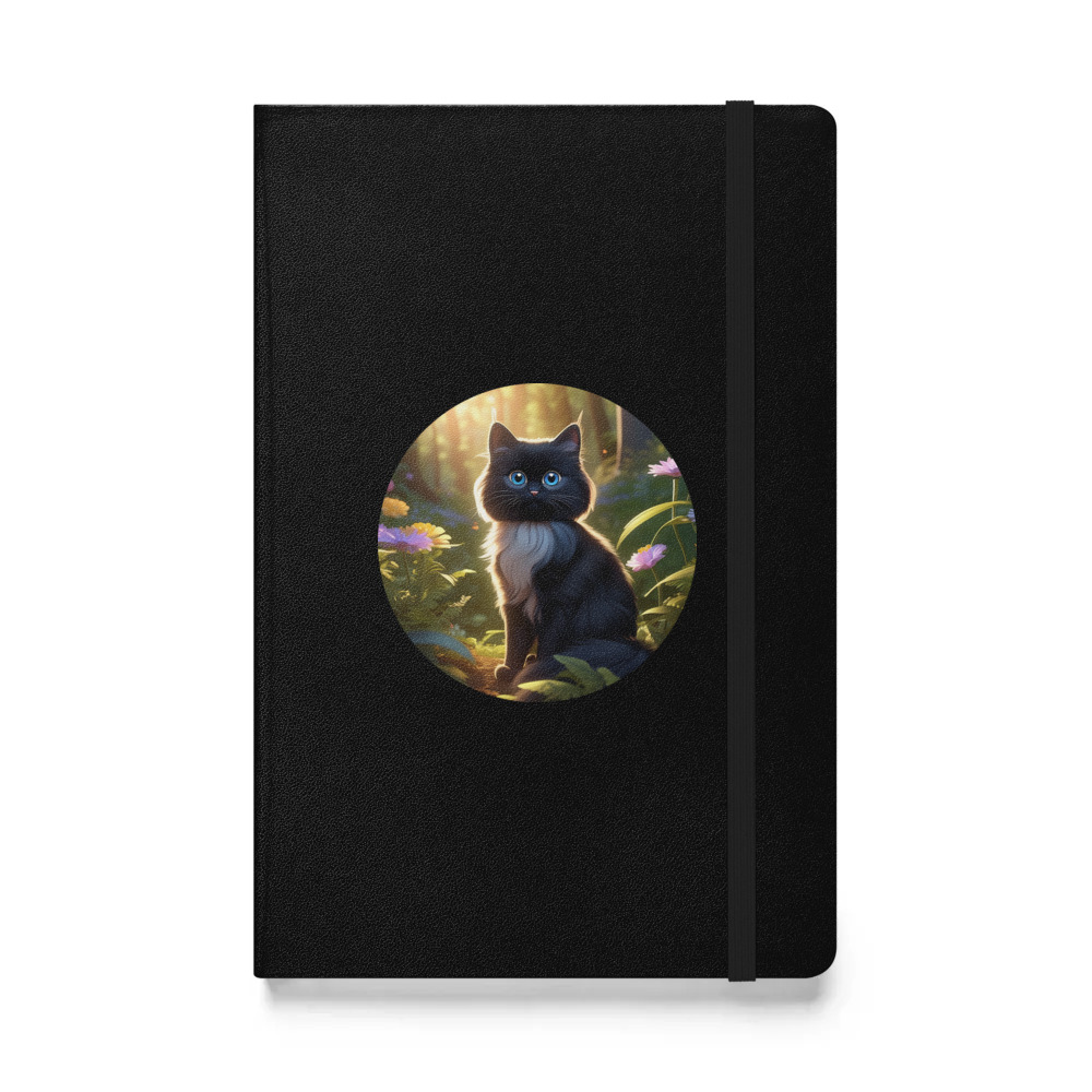 PugMug Custom Black Ragdoll Cat Hardcover Bound Notebook