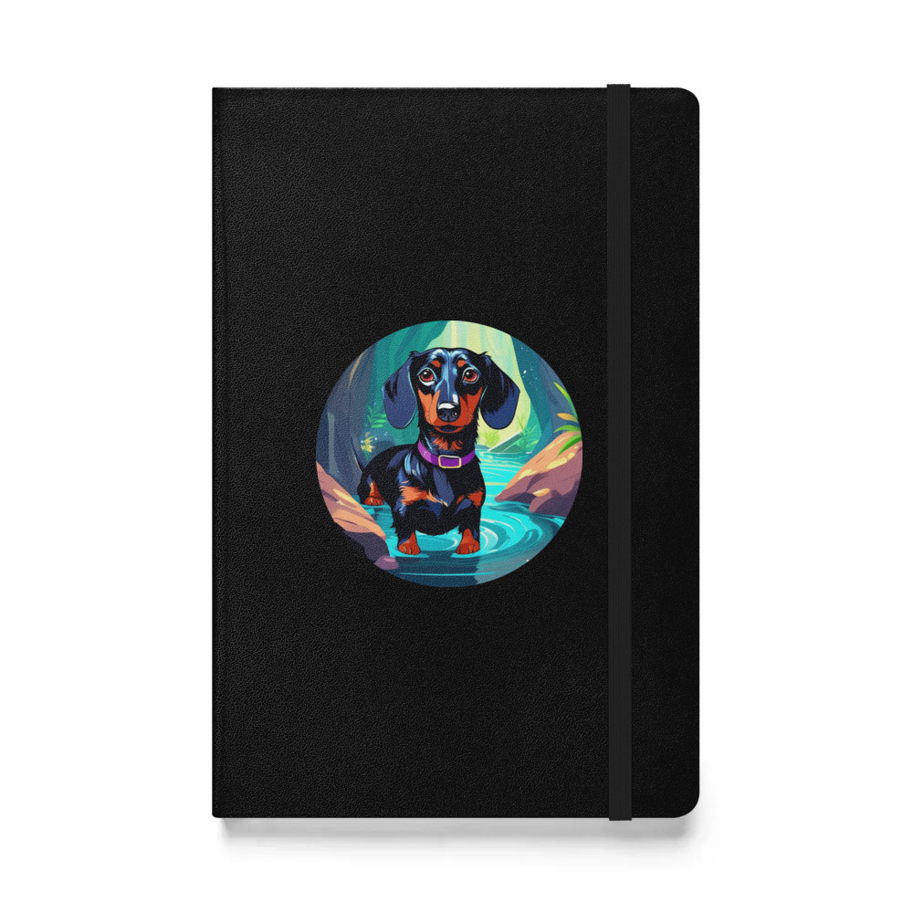 PugMug Custom Black Dachshund Hardcover Bound Notebook