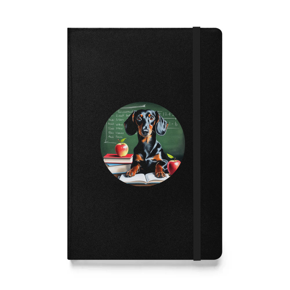 PugMug Custom Black Dachshund Hardcover Bound Notebook