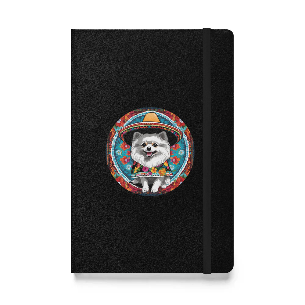 PugMug Custom White Pomeranian Hardcover Bound Notebook
