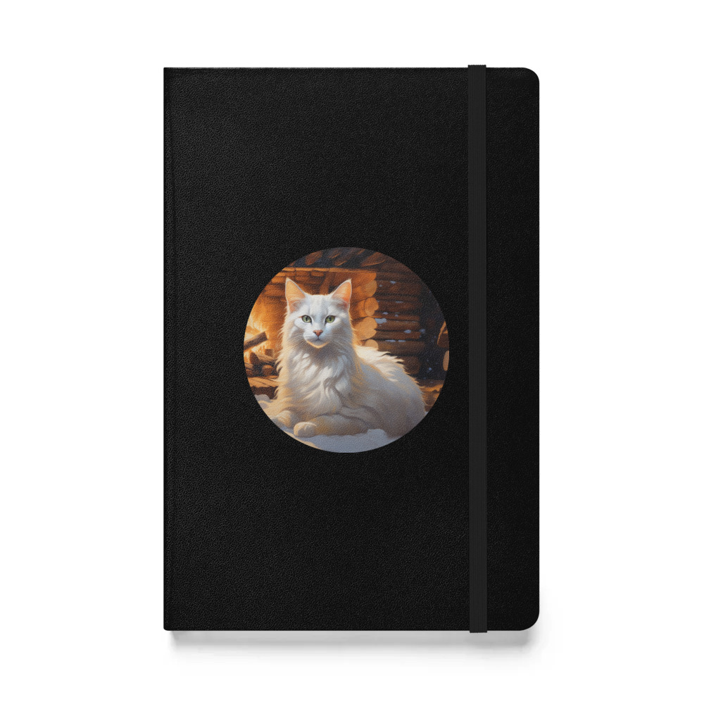 PugMug Custom White Companion Cat Hardcover Bound Notebook