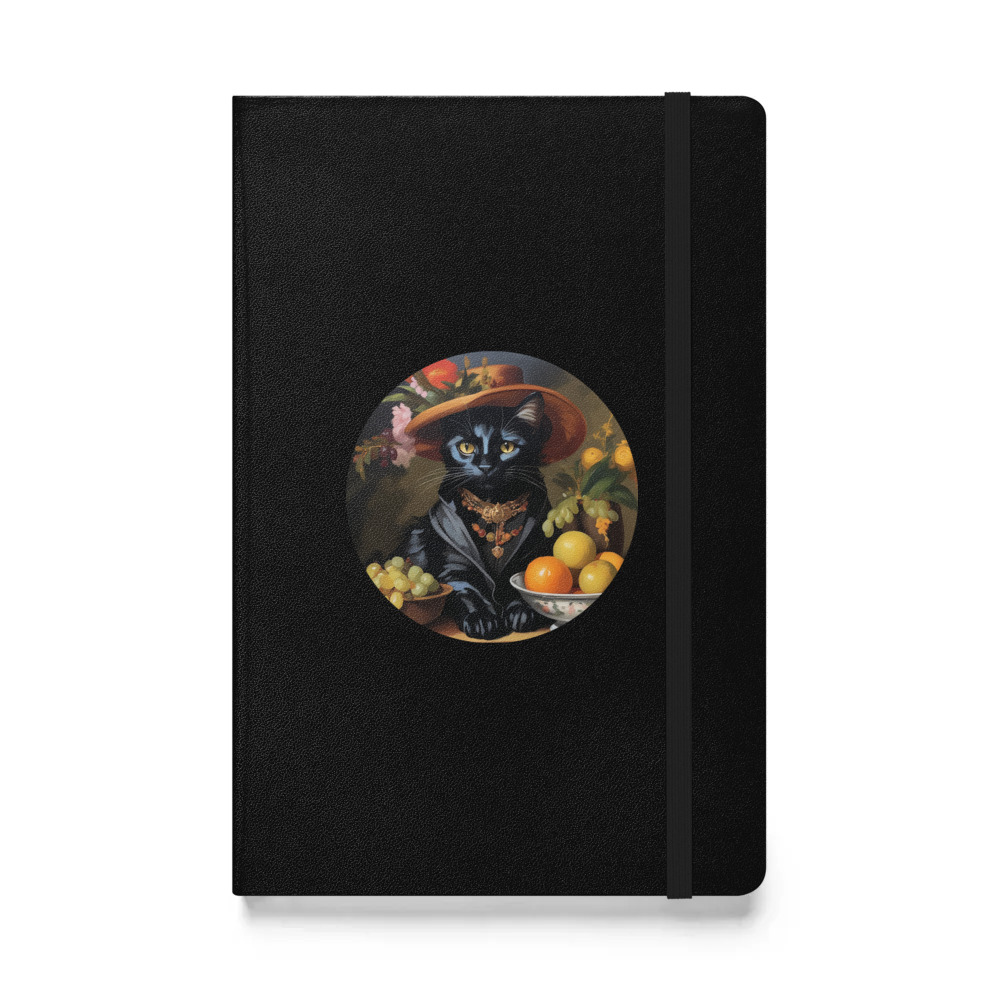 PugMug Custom Black Companion Cat Hardcover Bound Notebook